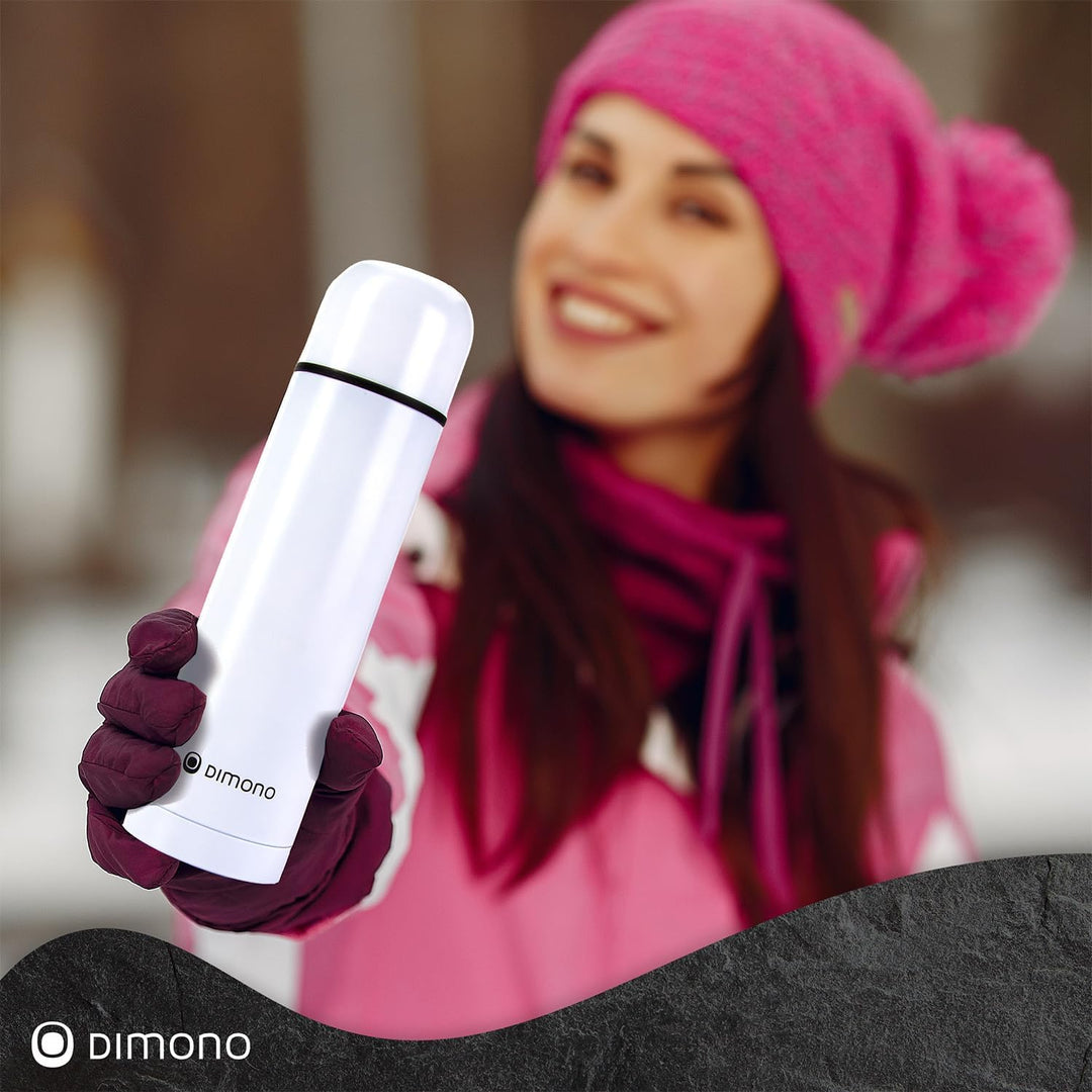 Edelstahl Thermosflasche mit Becher & Bürste; Thermoskanne Doppelwandige Isolierkanne; Auslaufsicher
