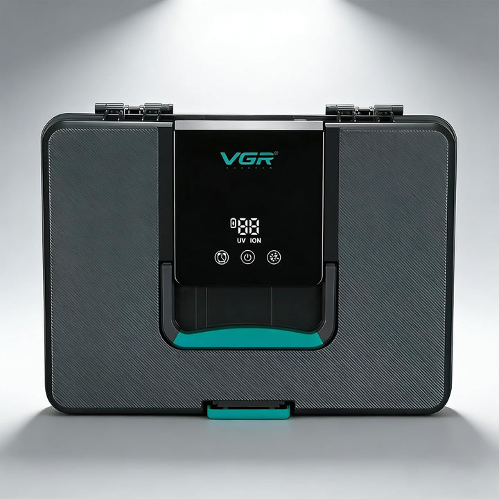 VGR 840 Profi Haarschneidemaschine Set Reinigungsbox Mit Timer-Reinigung | Hochwertige Aufbewahrungs