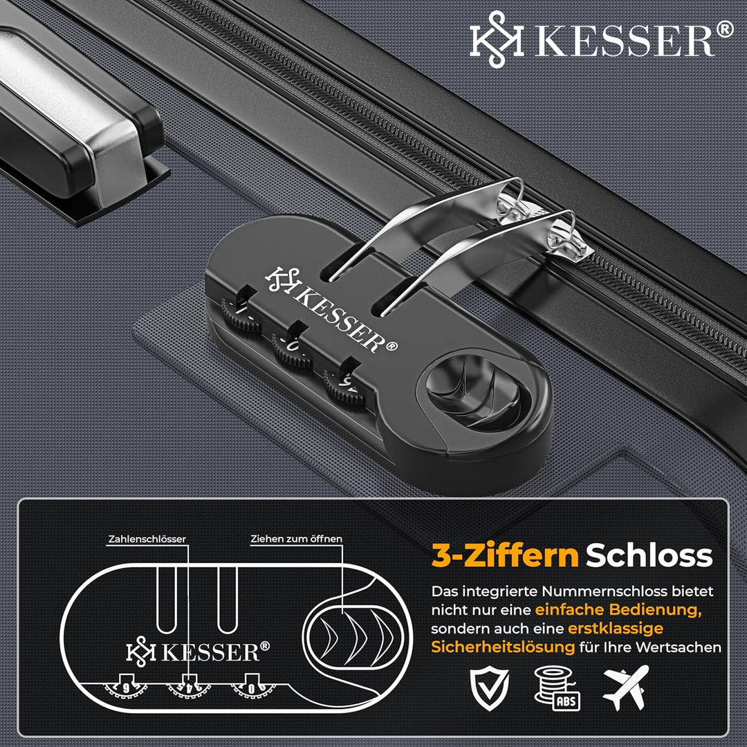 KESSER® Reisekoffer Hartschalen-Koffer Inkl. Kofferwaage + Gepäckanhänger Trolley Gepäck Rollkoffer