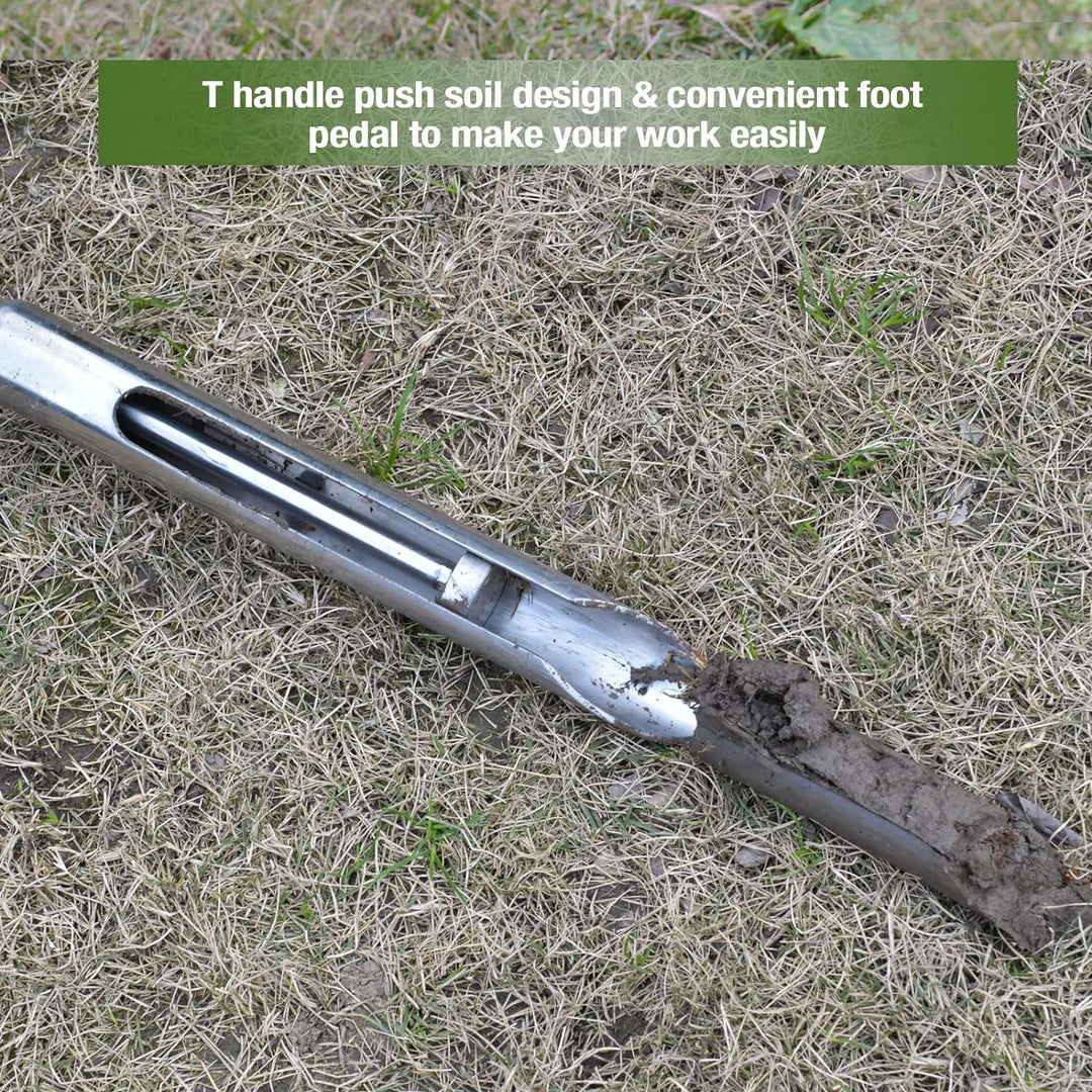 101,6 cm Bodensonde, Edelstahl-Bodenproben-Sonde mit Fusspedal und wiederverwendbaren Probenbeuteln,