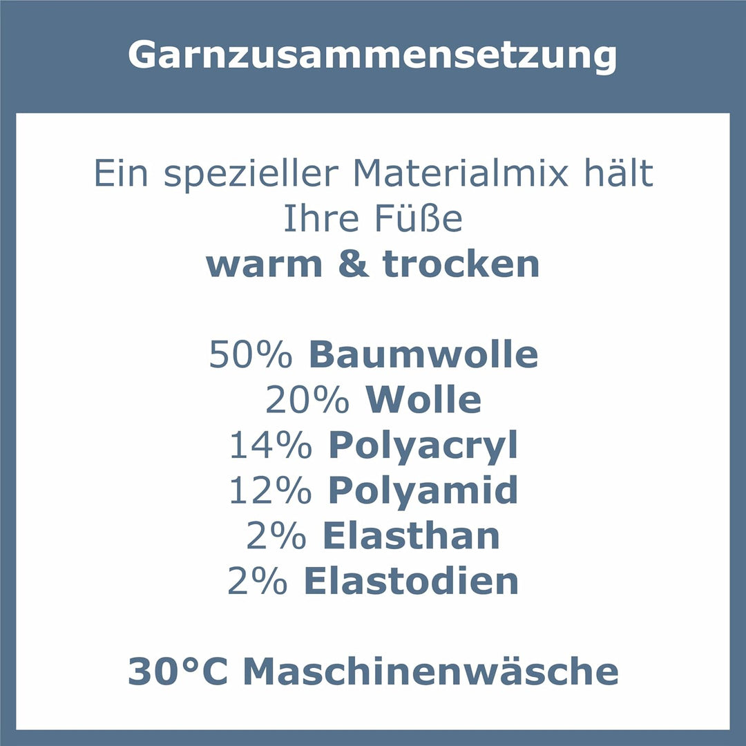 GAWILO Herren Skisocken mit Polsterung (4er-Pack) 20% wärmende Wolle 43-46 Blau, 43-46 Blau