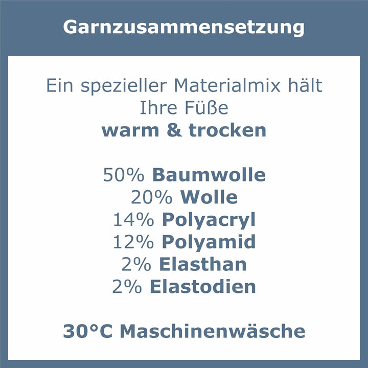 GAWILO Herren Skisocken mit Polsterung (4er-Pack) 20% wärmende Wolle 43-46 Blau, 43-46 Blau