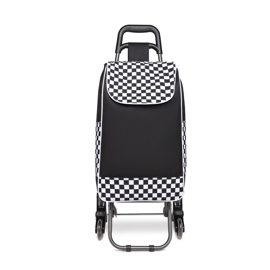 Kono Einkaufstrolley Stabiler 2 in 1 Klappbar Einkaufswagen Multifunktional Treppensteigwagen mit 3