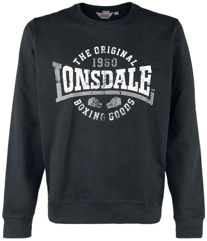 Lonsdale Herren Badfallister Sweatshirt XXL Black/White/Grey, XXL Black/White/Grey