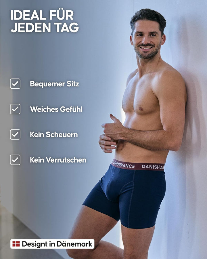 DANISH ENDURANCE 6er Pack Boxershorts Herren, Weiche Baumwolle, Unterhosen Männer mit Stretch, Beque