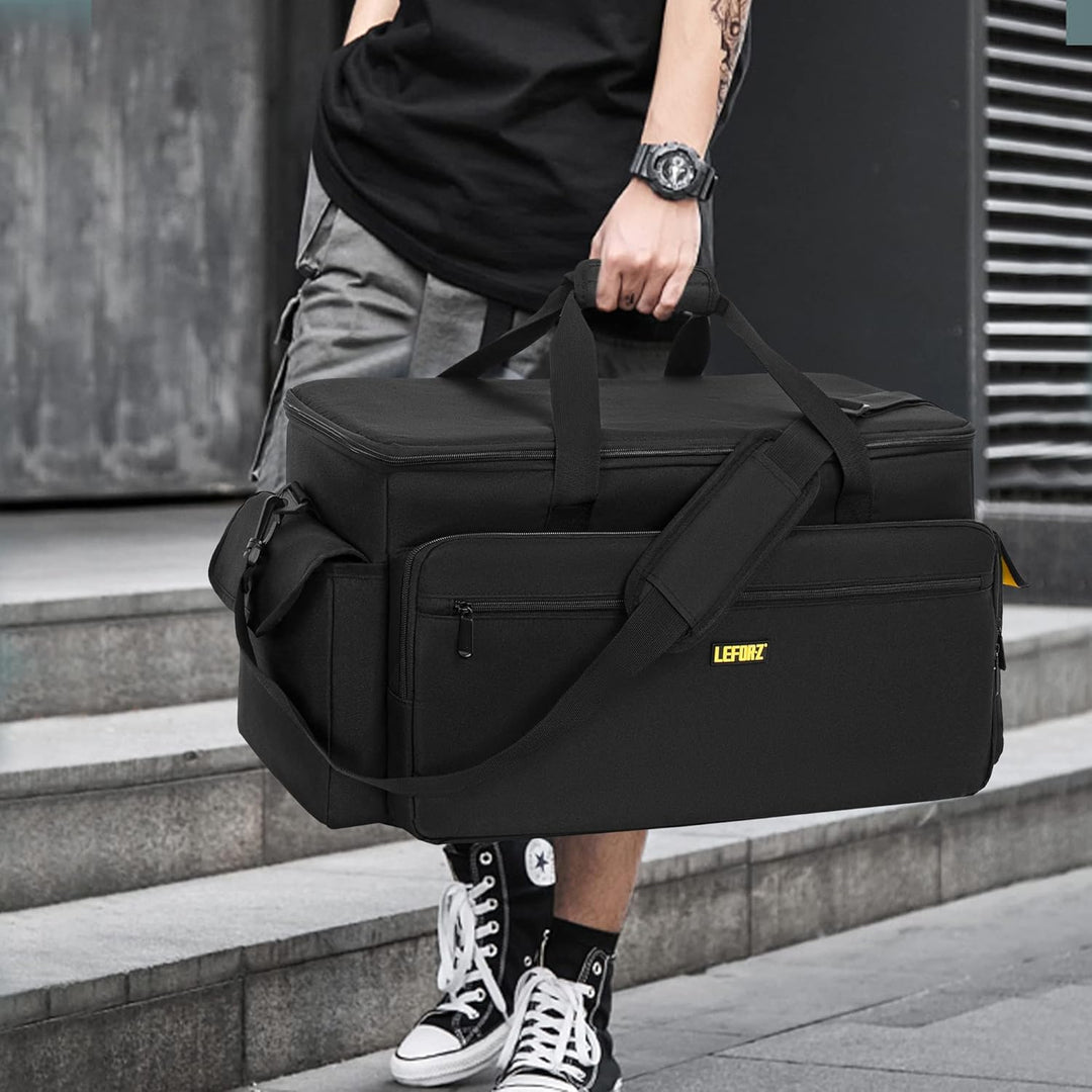 LEFOR·Z DJ Tasche,Grosse Kabel Organizer Tasche mit Abnehmbarem Gepolstertem Boden und Trennwänden,D