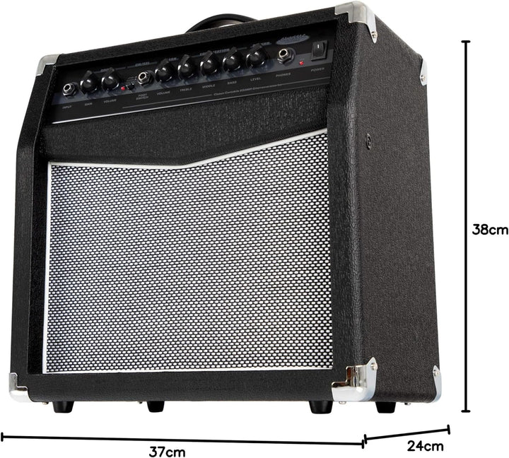 Classic Cantabile SG200R Gitarrencombo - Verstärker mit 20 Watt (RMS) - 8" Speaker - 2 Kanäle (Clean