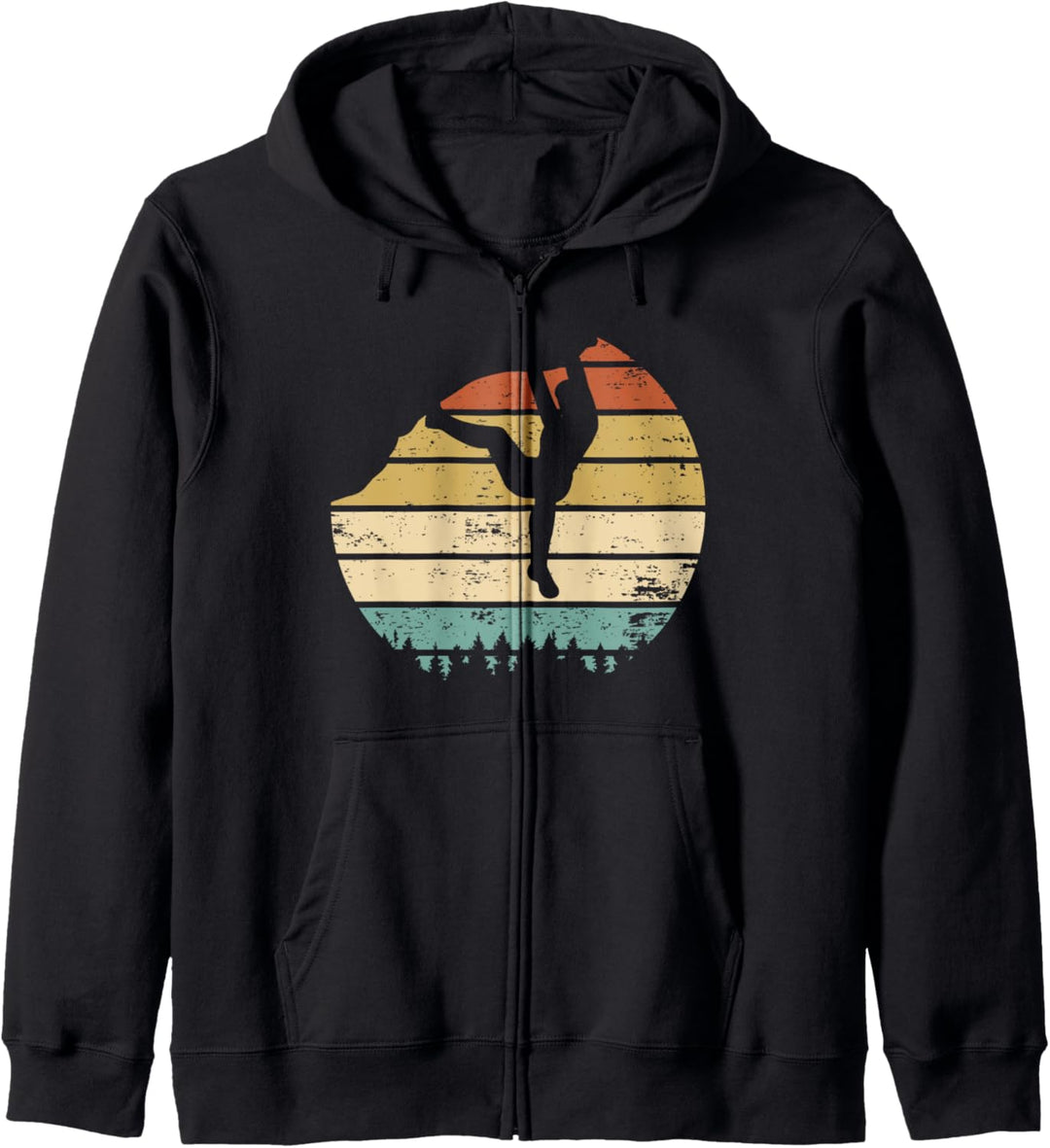 Vintage Klettern Bergsteigen Retro Bouldern Kletterer Natur Kapuzenjacke