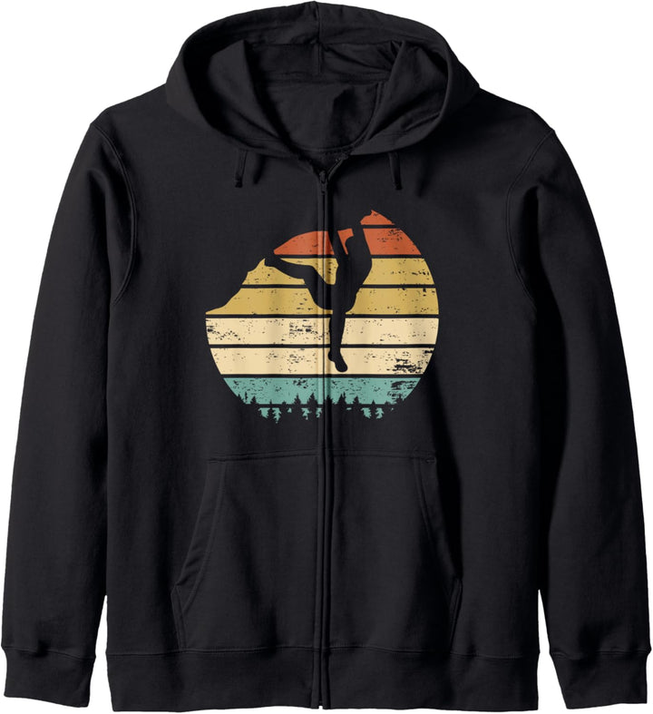 Vintage Klettern Bergsteigen Retro Bouldern Kletterer Natur Kapuzenjacke