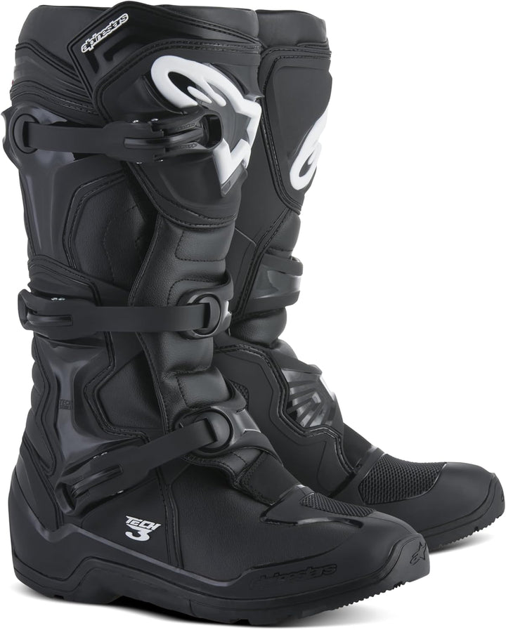 Alpinestars Motocross-Stiefel Tech 3 Enduro Schwarz | Sportlicher Offroad-Schutz 40.5 EU Schwarz, 40