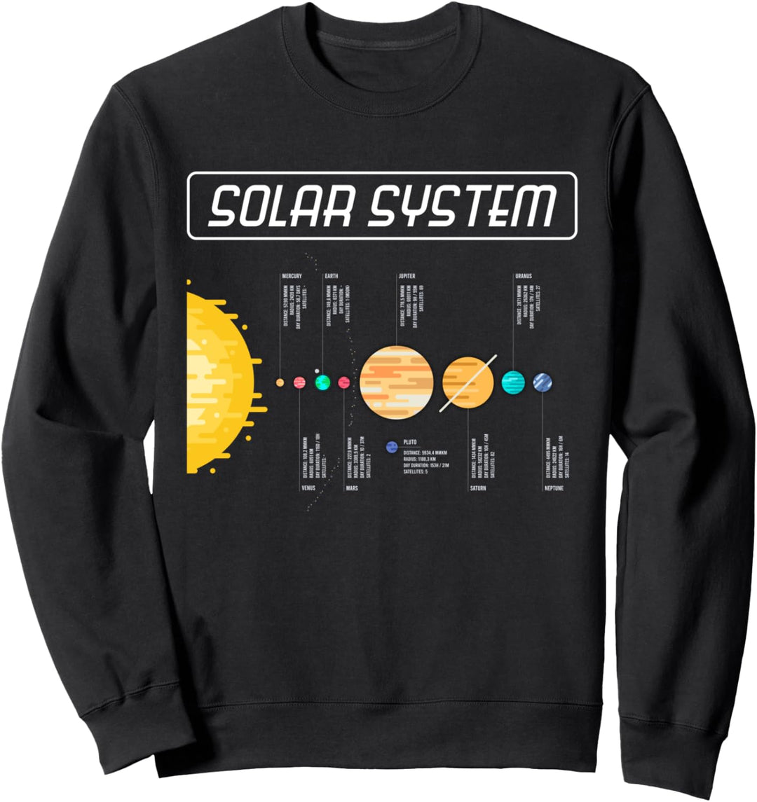 Sonnensystem Planet Jungen Weltraum Kinder Männer Frau Galaxy Pluto Sweatshirt