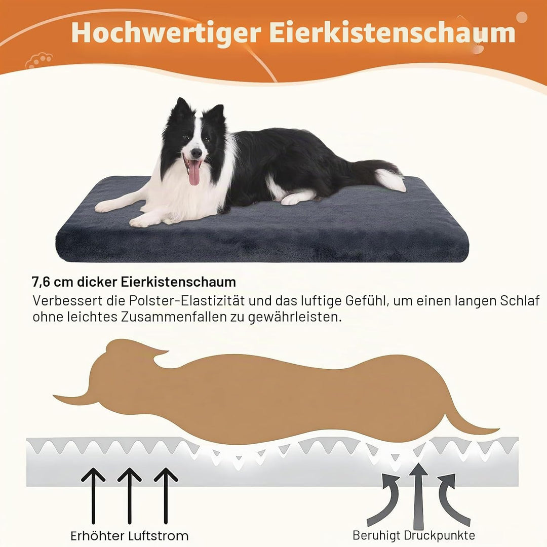 EMPSIGN Hundebett Grosse Hunde Hundekissen waschbar, Hundebett Wasserdicht L 89x56cmx7.6cm, Hundekis