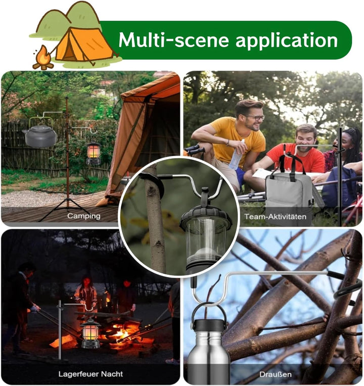 5 Stücke Camping Haken Laterne Laternenhalter Camping Laternenhalter Zeltstangen Doppelköpfige Later