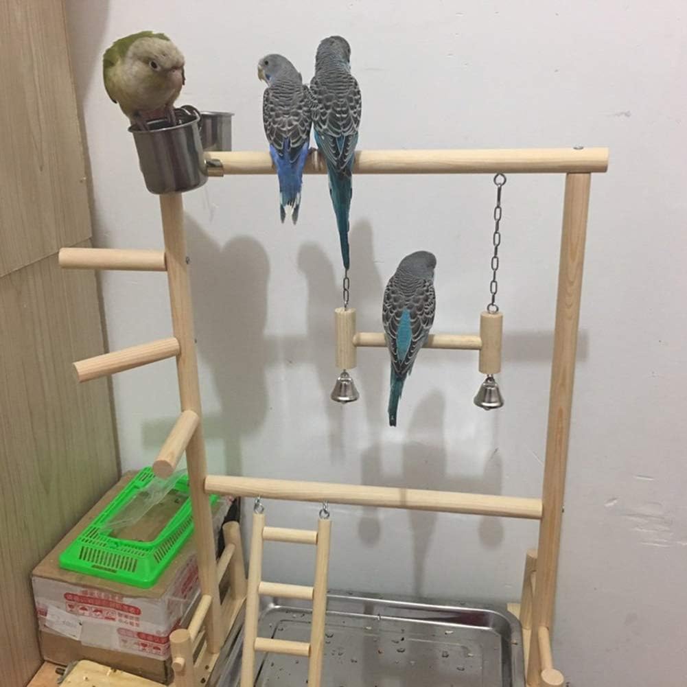 TiSkying Papagei Vogel Spielplatz, Papageien Playstand Papageien Spielstand Vogel Spielplatz Holz Ba