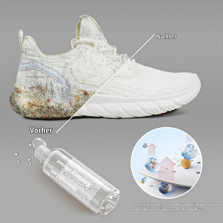 Schuhputzsets Sneaker Cleaner – 300ML Weisse Sneaker Reiniger mit 3 Schuhbürste, Radiergummi und Han