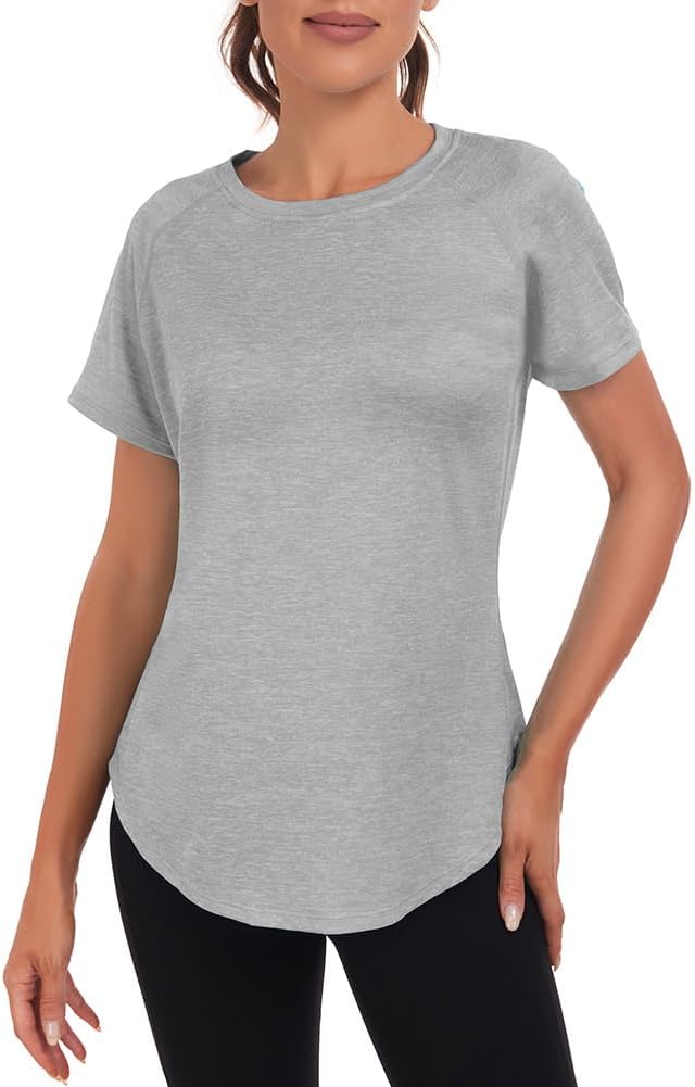Jlowesun Sportshirt Damen Kurzarm, Leichtes Atmungsaktiv Funktions Back Mesh Sport Oberteile Damen,