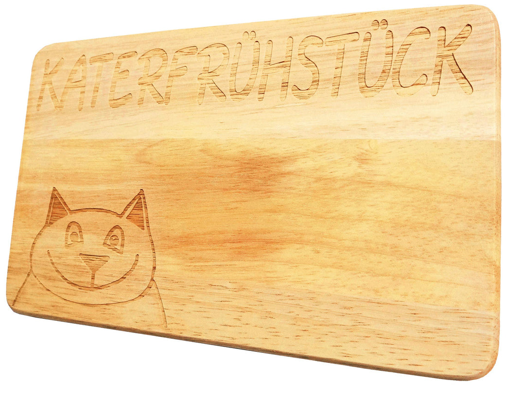 Brotbrett Katerfrühstück Frühstücksbrettchen Lasergravur Katze