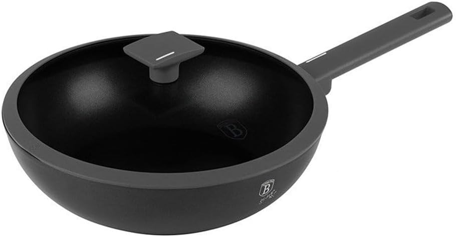 Berlinger Haus Antracit Collection Wok mit Deckel und abnehmbarem Griff Ø 28 cm