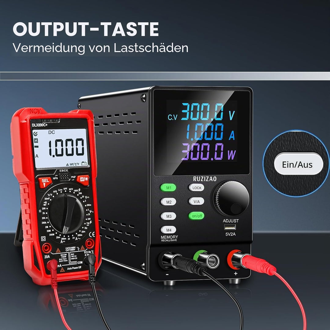RUZIZAO Labornetzteil 300V 1A Labornetzgerät Programmierbares, einstellbares, geregeltes Labornetzte
