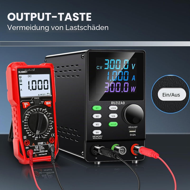 RUZIZAO Labornetzteil 300V 1A Labornetzgerät Programmierbares, einstellbares, geregeltes Labornetzte