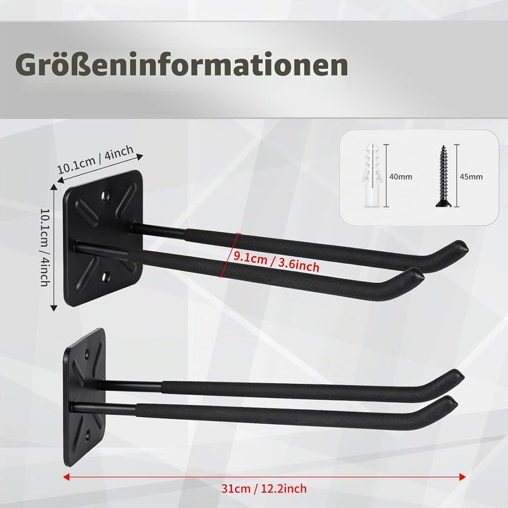 Robuste grosse Garagenhaken, Wandhalterung für Garagen-Werkzeug-Organizer, Wandhalterung für Reifenr