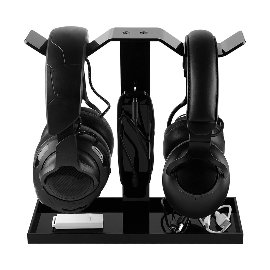 Geekria Doppelkopfhörerständer, Acryl Kopfhörerhalter, Desktop-Spiel-Headset-Ständer, Headset-Halter