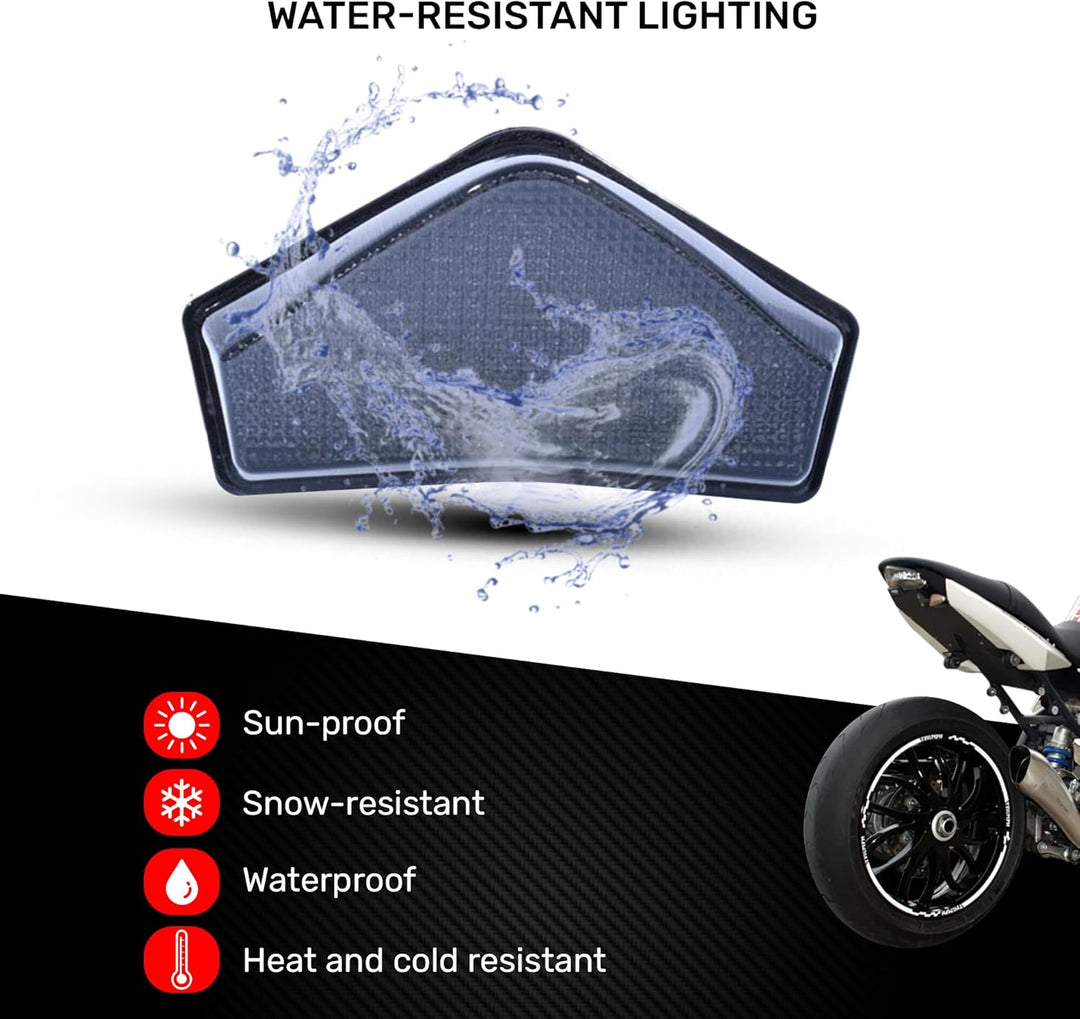 aVDB-moto LED-Bremslicht mit integrierten Blinker kompatibel mit Tiger Sprint, ST Speed Triple (Getö