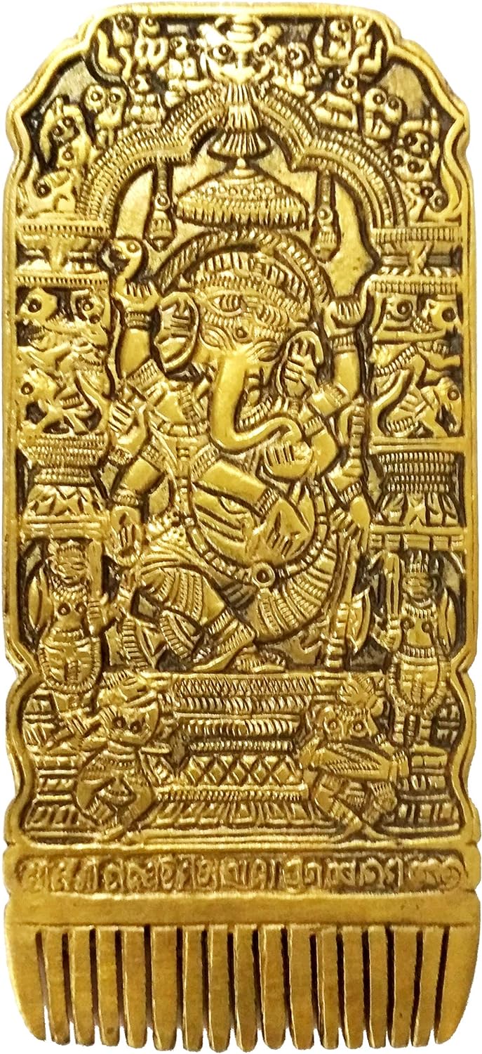 Purpledip 11981 Skulptur Radha Krishna & Ganesha: seltenes antikes Sammlerstück Idol mit aufwendiger