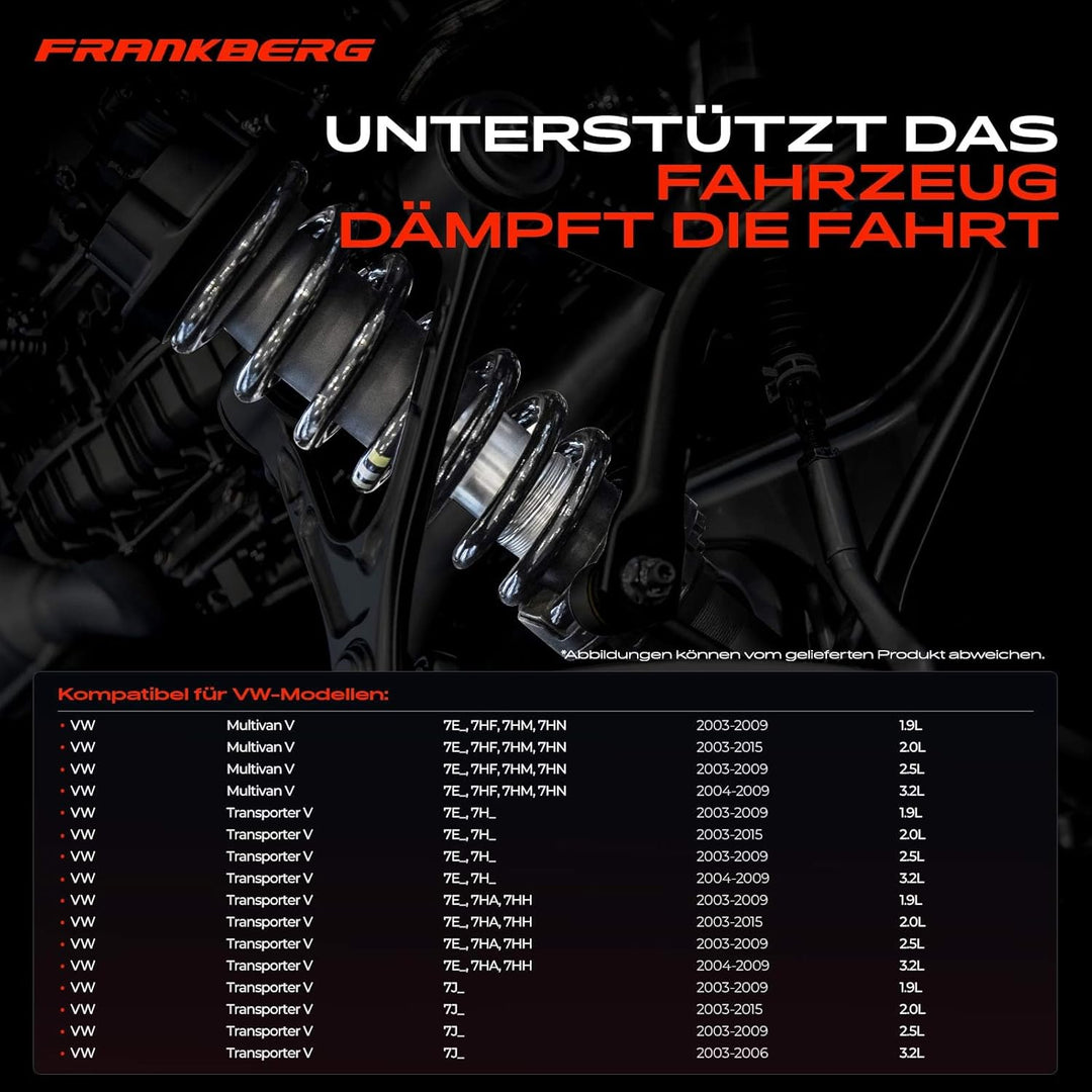 Frankberg 2x Federn Fahrwerksfeder Hinterachse Kompatibel mit M.u.l.t.i.v.a.n V 2003-2015 Transporte