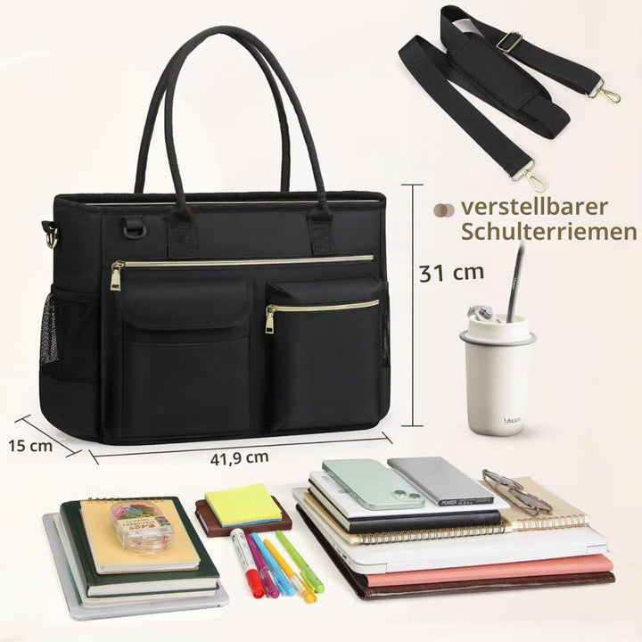 Lehrer Tasche Damen Handtasche 15,6 Zoll Laptop Tasche Arbeitstasche schwarze Krankenschwester Handt