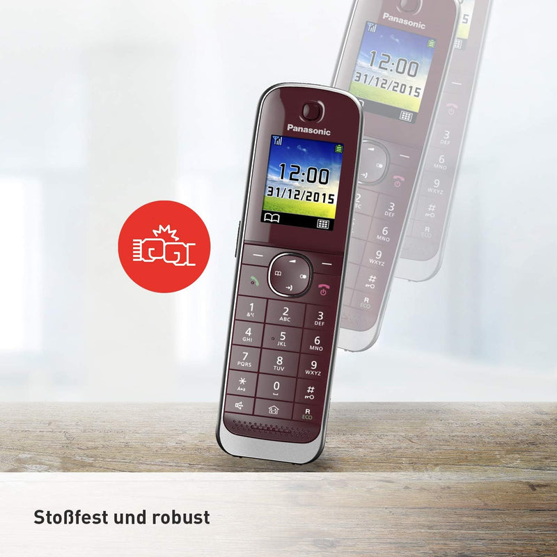 Panasonic KX-TGJ322GR Familien-Telefon mit Anrufbeantworter (schnurloses Telefon DUO, 2 Mobilteile,