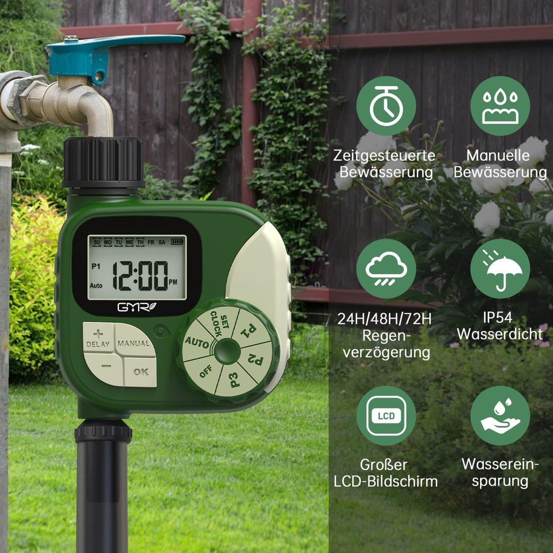 GMR Bewässerungscomputer, Bewässerungssteuerung für Gartenschlauch, Programmierbare Bewässerungsuhr