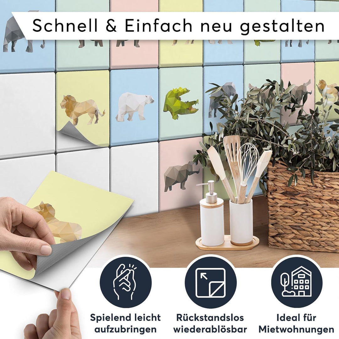 CREATISTO Klebefliesen Stickerfliesen Fliesenfolie - Aufkleber Sticker für Wandfliesen I Klebefliese