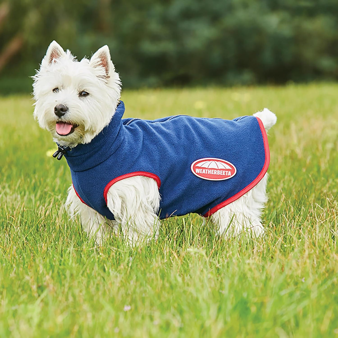 2022 Weatherbeeta Comfitec Fleece Zip Dog Coat 1003457 - Navy/Red - 40cm, 40cm