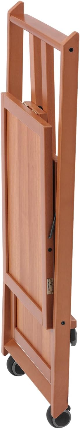Arredamenti Italia Servierwagen, massives Buchenholz, 64 x 79 x 45 cm,, kirschrot, Kirschrot