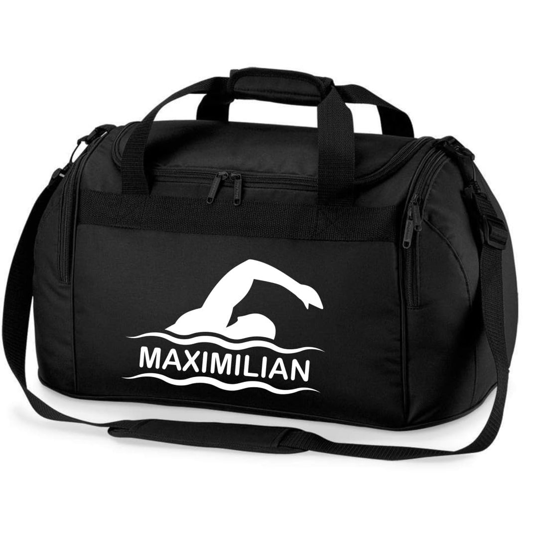 minimutz Sporttasche Schwimmen für Kinder - Personalisierbar mit Name - Schwimmtasche Duffle Bag für