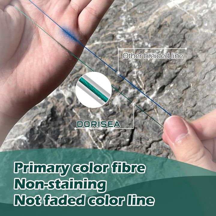 Dorisea Extreme Braid geflochtene Angelschnur, 100 % PE, 1000 m, 2,7–227 kg getestet, abriebfest, un