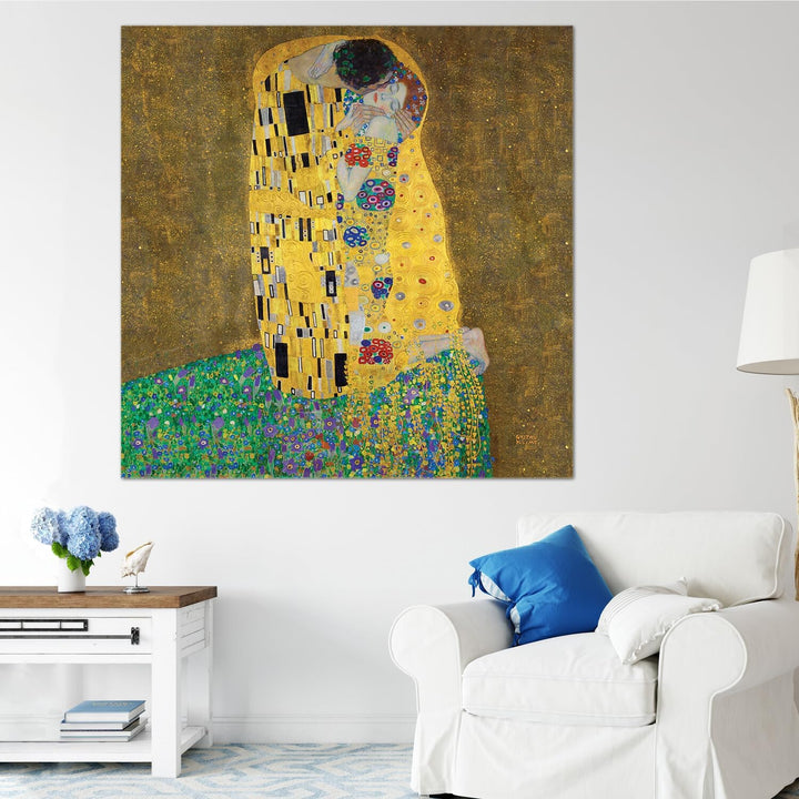 Giallobus - Gemälde - Gustav Klimt - Der Kuss - Acrylglas - 100x100 - Bereit zum Aufhängen - Moderne