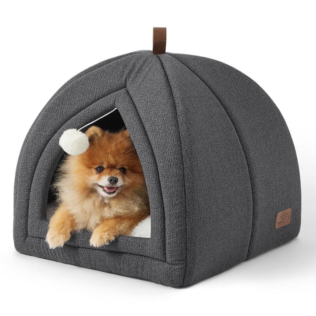 BEDSURE Katzenbett grosse Katzen Katzenhöhle- 44x44x44 cm Katzenhaus Indoor mit abnehmbarem Sherpa K