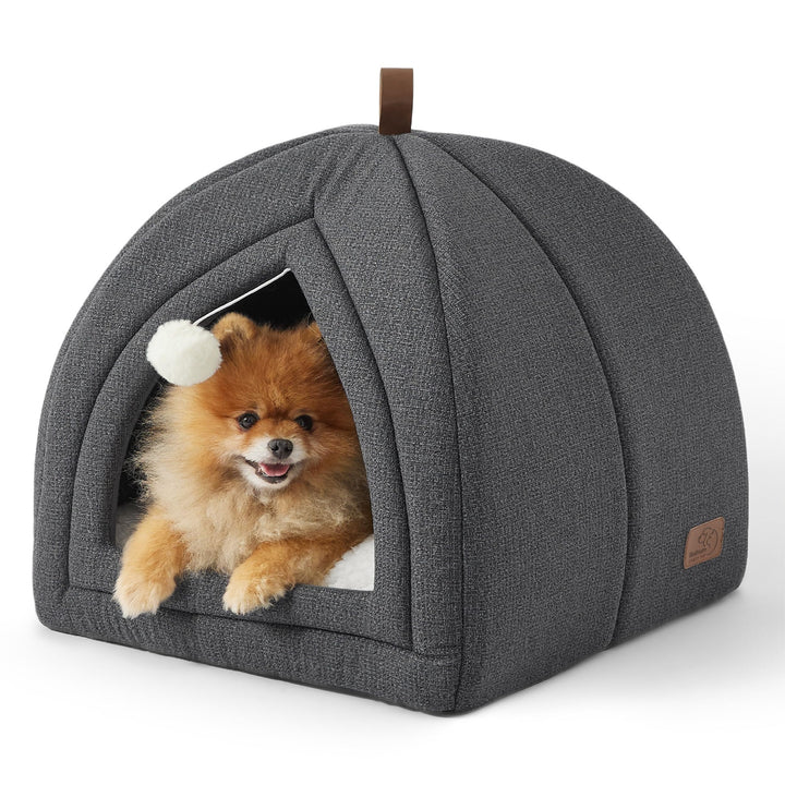 BEDSURE Katzenbett grosse Katzen Katzenhöhle- 44x44x44 cm Katzenhaus Indoor mit abnehmbarem Sherpa K