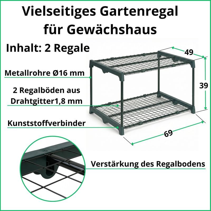 Pflanzenregal - Gartenregal 69x49x39 2er Set Pflanzenständer - Blumenständer Metall - Leiterregal -
