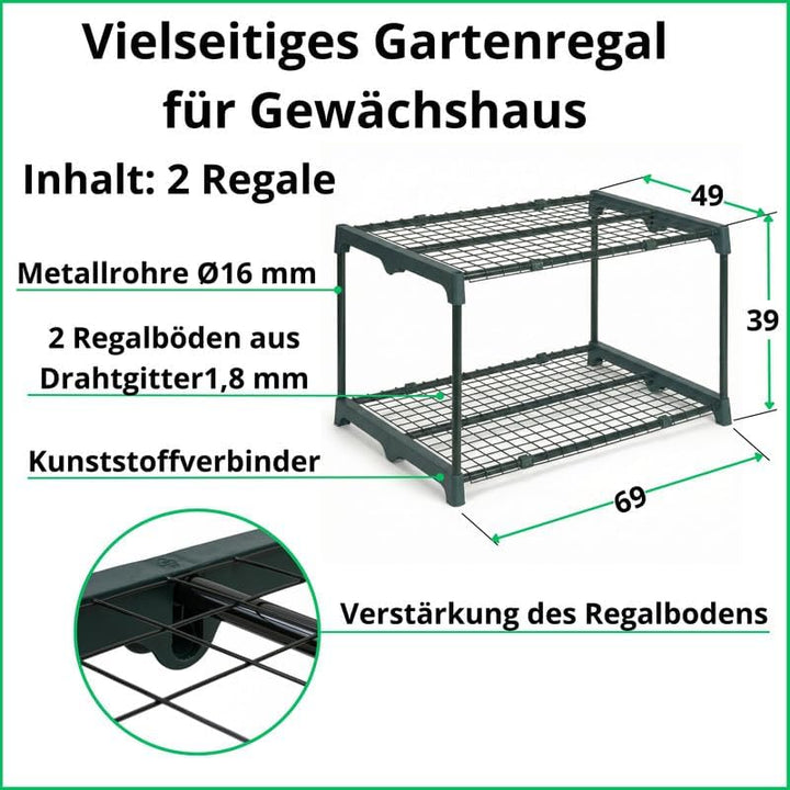 Pflanzenregal - Gartenregal 69x49x39 2er Set Pflanzenständer - Blumenständer Metall - Leiterregal -