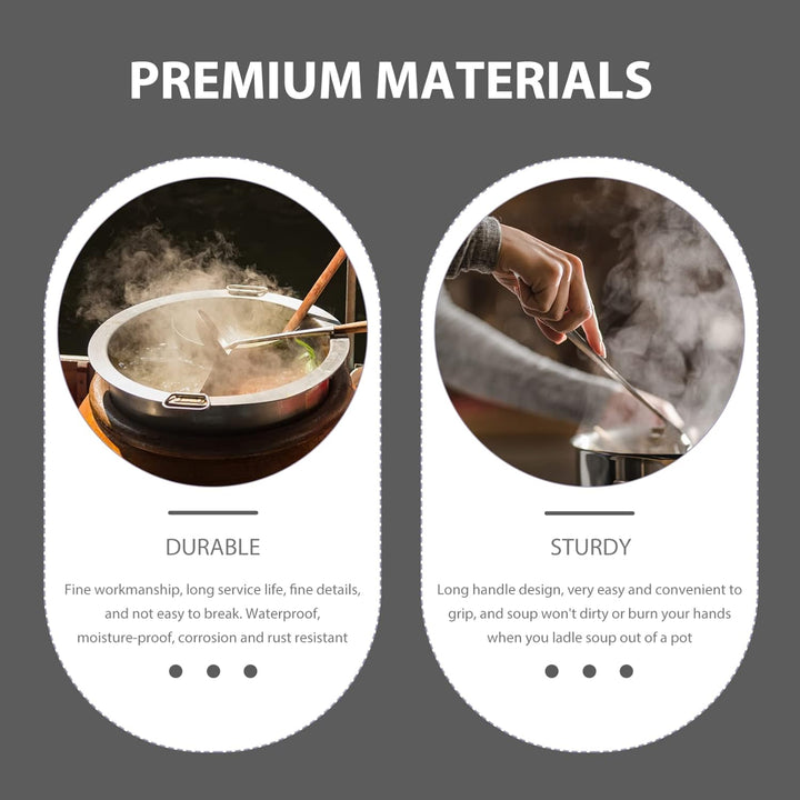 HEMOTON Wasserschaufel Metall Aufgusskelle Edelstahl Wasserpfanne mit Langer Griff Retro Wasserlöffe