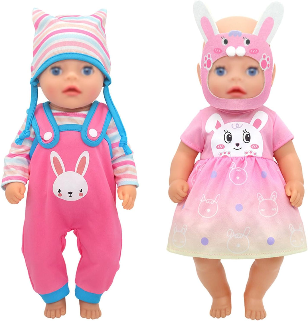 Puppenkleidung Puppenkleider Set mit Stirnband und Socken 6-Packungen für 30-36 cm Puppen (Keine Pup