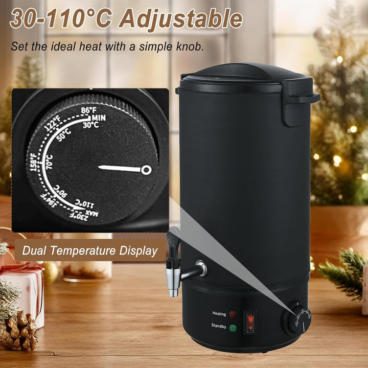 Kamanan 8L Wachsschmelztopf für DIY Kerzenherstellung Set,Elektrischer Wachsschmelzer 30–110°C Einst