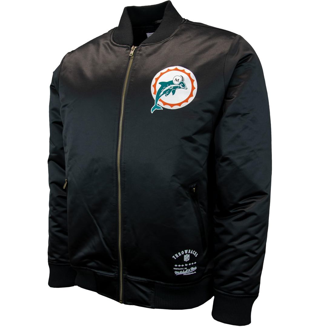Mitchell & Ness NFL Team Bomber Jacke, Schwarz M Miami Dolphins, Schwarz, M Miami Dolphins, Schwarz