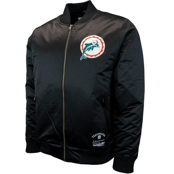 Mitchell & Ness NFL Team Bomber Jacke, Schwarz M Miami Dolphins, Schwarz, M Miami Dolphins, Schwarz