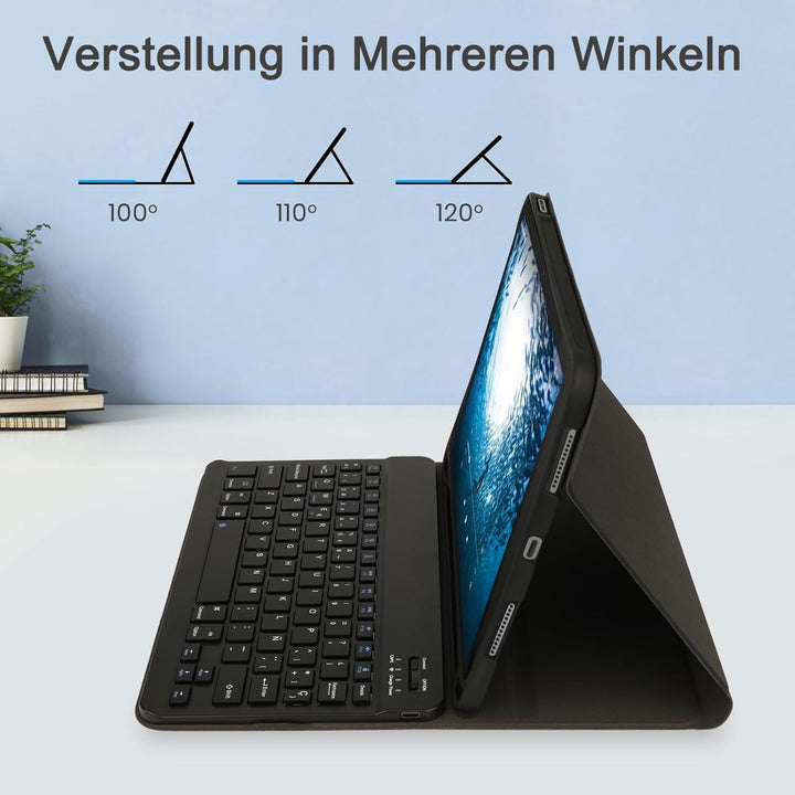 Tastaturhülle für Samsung Galaxy Tab S10 FE/S9 FE 10.9"/S9 11", Magnetische abnehmbare Bluetooth-Tas