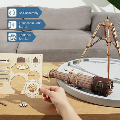 ROKR 3D Holzpuzzle Monokulares Teleskop Holz Modellbau Wissenschaft Geschenke für Erwachsene Kinder