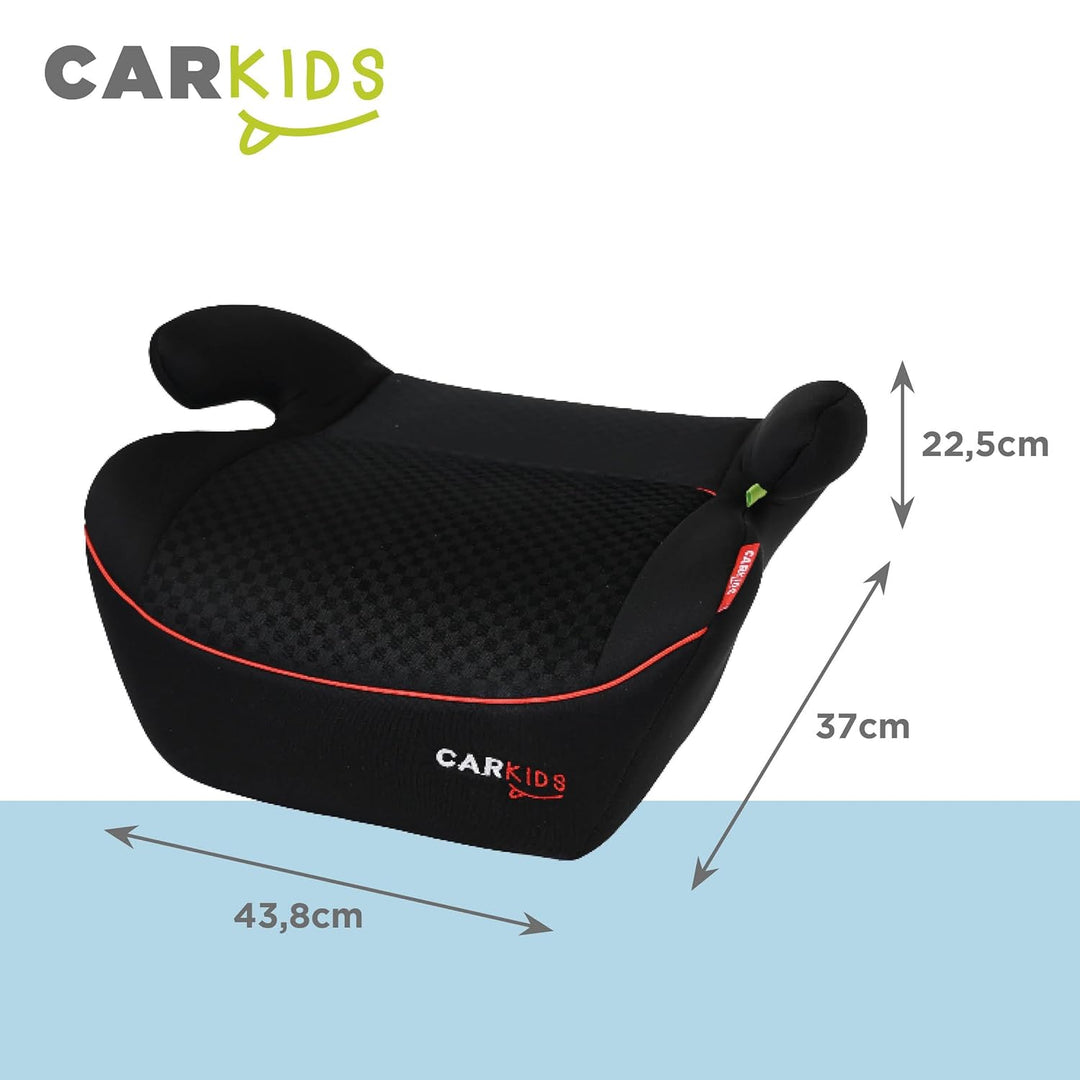 Carkids I-Size Sitzerhöhung Alex 125-150cm Schwarz/Rot Schwartz/Rot, Schwartz/Rot